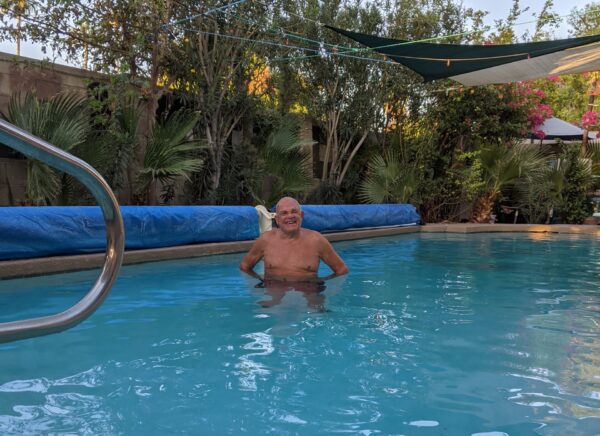 Klaus in swimming pool